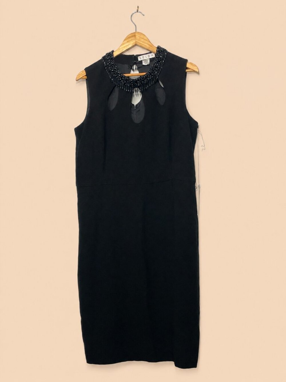 ZELDA Beaded Mid Length Formal Sleeveless Dress US12 Size